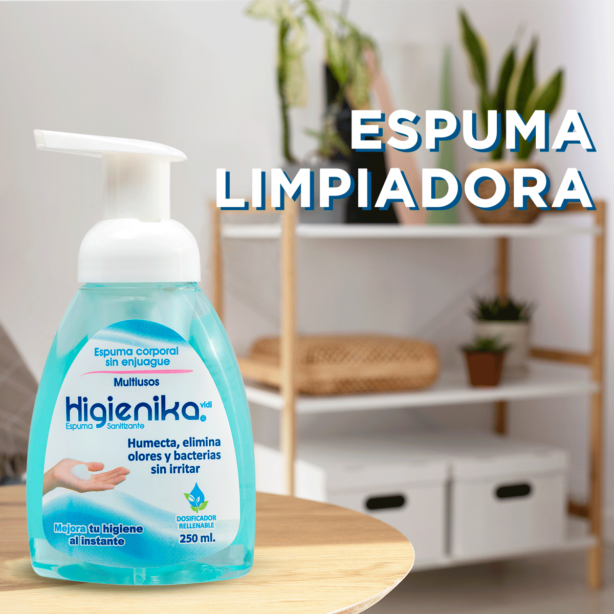 Higienika Espuma Sanitizante: Tu aliada para una higiene multiusos.